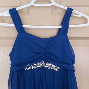 Royal Blue Embellished Formal Maxi Dress